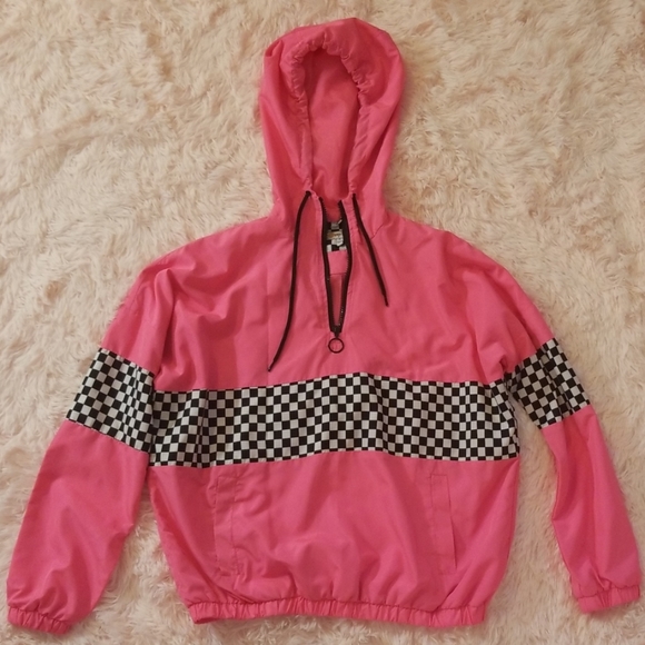 hot pink windbreaker jacket